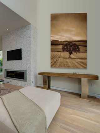 "Lone Tree at Sunset" Painting Print on Canvas
