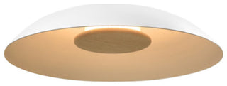 Volo LED Flush Mount, Blanc, Brushed Brass/Tan Leather/White Washed Oak, 2700K