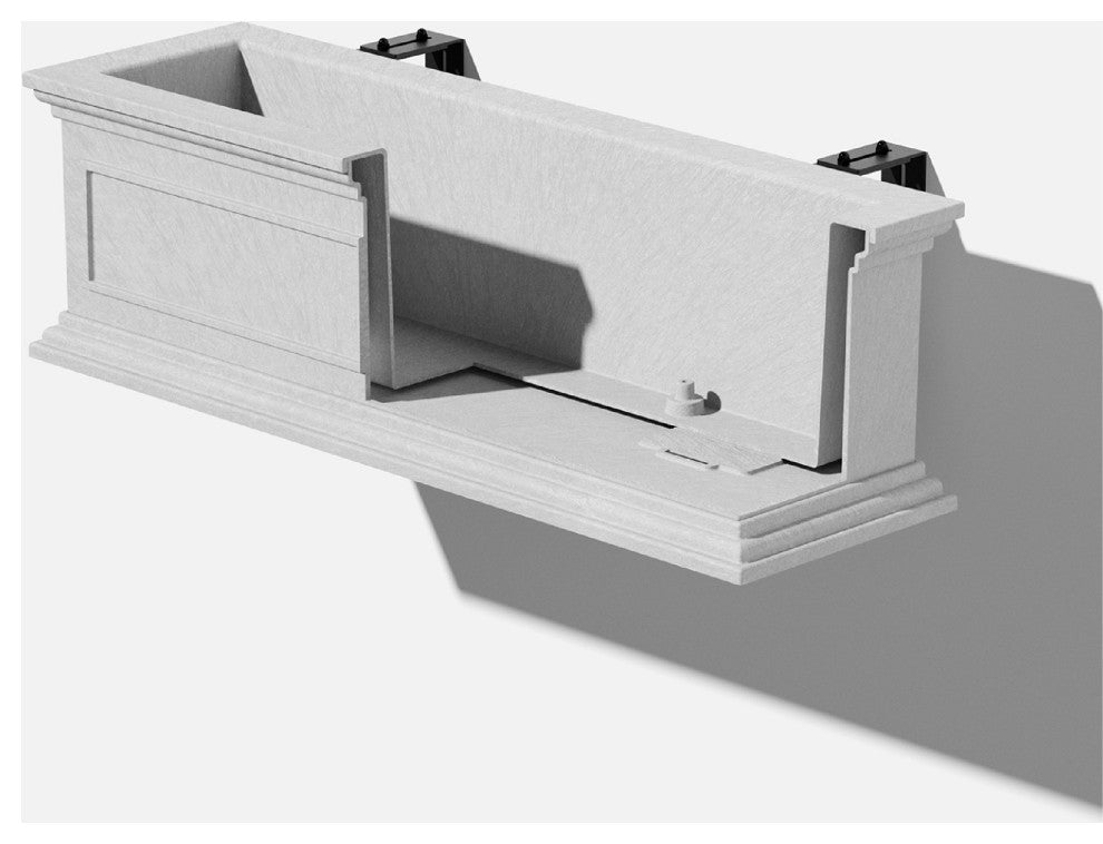 Brixton Window Box Planter With Bracket, 36", Grey, 36 Inch, 1 Pack