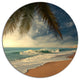 Beautiful Tropical Beach With Palms, Beach Disc Metal Wall Art, 11"