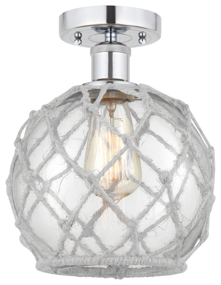 Innovations 616-1F-PC-G122-8RW 1 Light Semi-Flush Mount, Polished Chrome