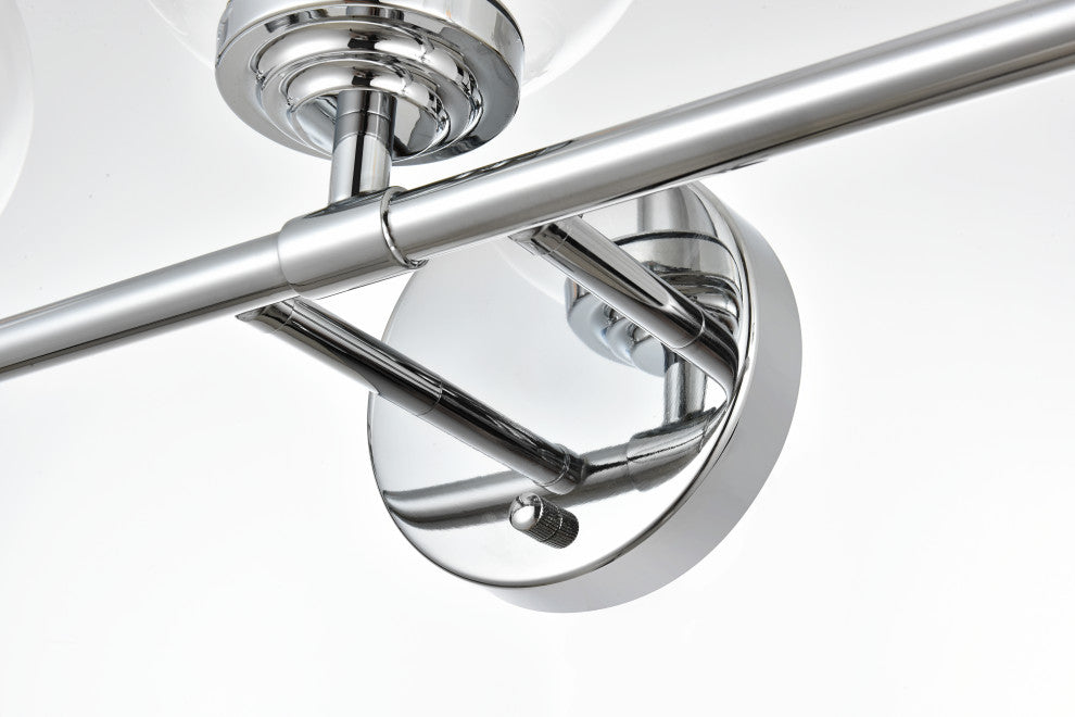 3 Light Chrome And Clear Bath Sconce