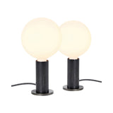 Set of 2 Blackened Oak Knuckle Table Lamp With Sphere IV