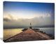 Lighthouse on Coast and Cloudy Sky, Modern Canvas Art Print, 60"x28"