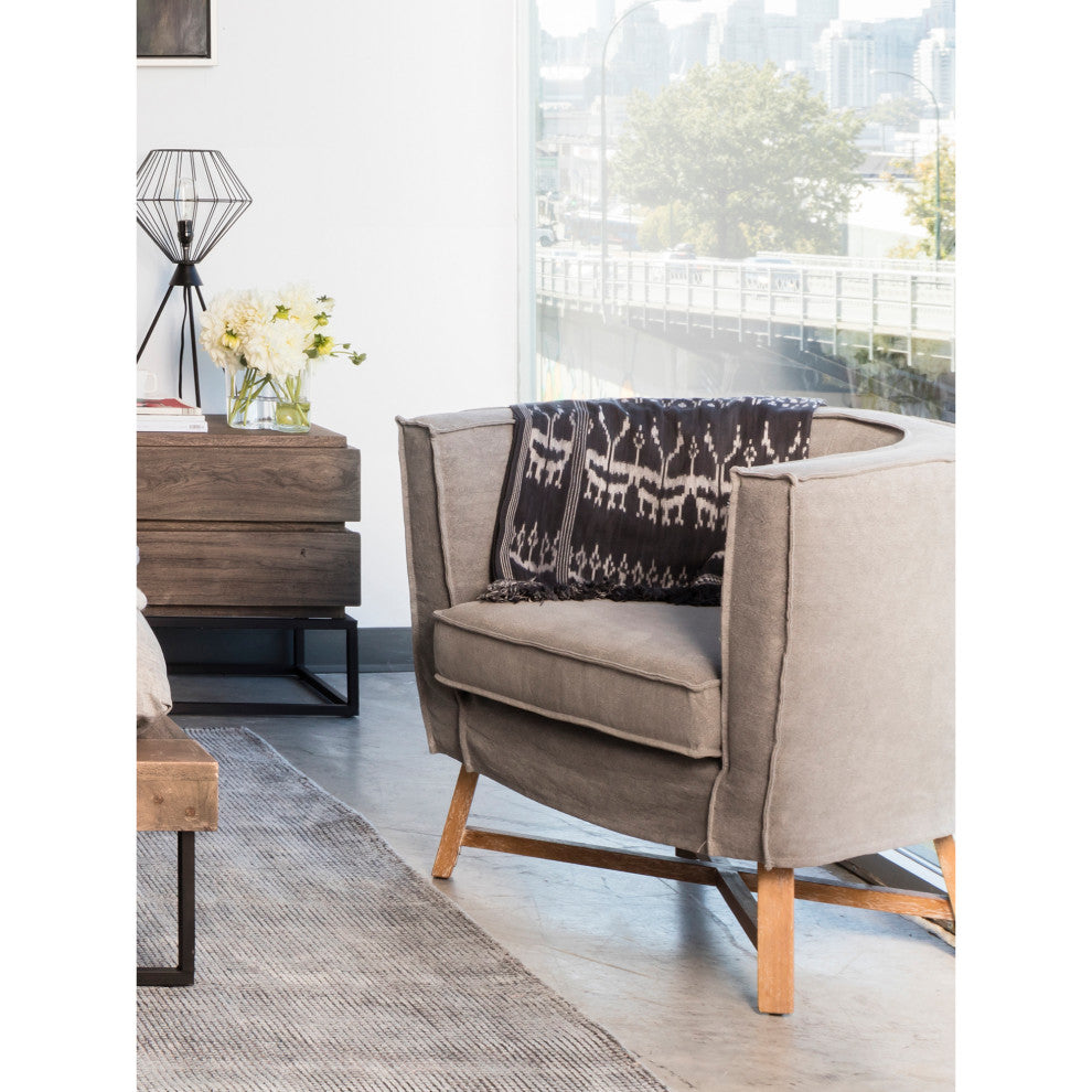 Discontinued Grand Club Chair Light Grey - Grey