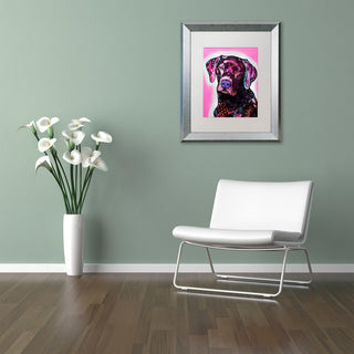 Dean Russo 'Black Lab' Framed Art, Silver Frame, 16"x20", White Matte