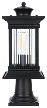Home Living 7.5" Outdoor Post Light, Black