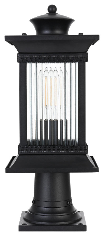 Home Living 7.5" Outdoor Post Light, Black