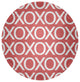 Hugs and Kisses Valentines Chenille Rug, Coral, 5' Round