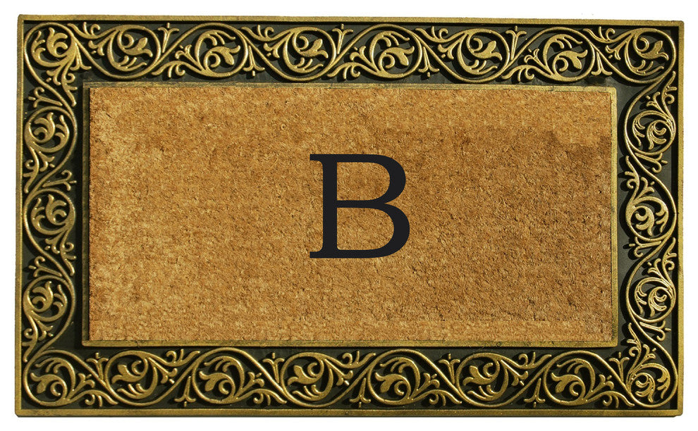 Prestige Gold Monogram Doormat 18"x30", Letter B
