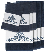 Scarlet 8-Piece Embellished Towel Set, Midnight Blue