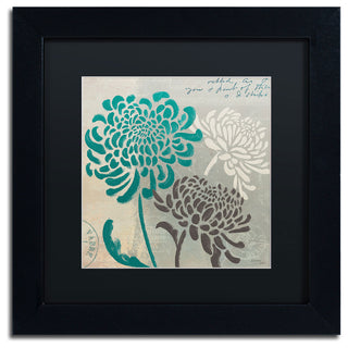 'Chrysanthemums I' Matted Framed Canvas Art by Wellington Studio
