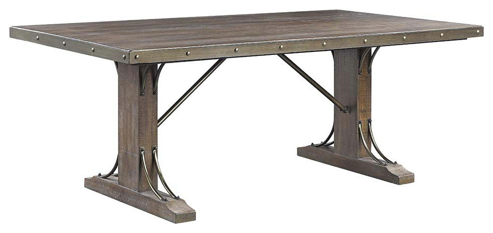 Raphaela Dining Table, Weathered Cherry Finish