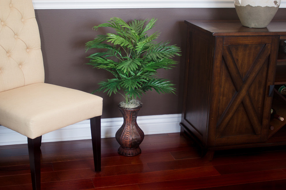 Areca Palm With Urn Silk Plant