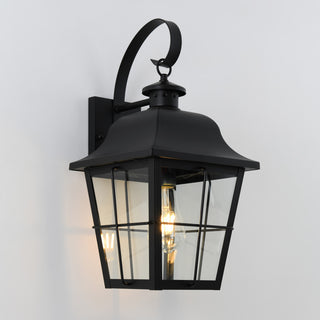 Jatoba Coastal Outdoor Wall Lantern, Black