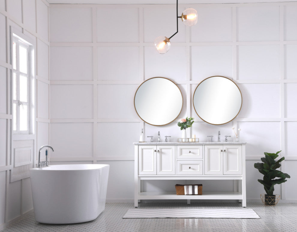 Home Living 60" Double Sink Bathroom Vanity Set, White