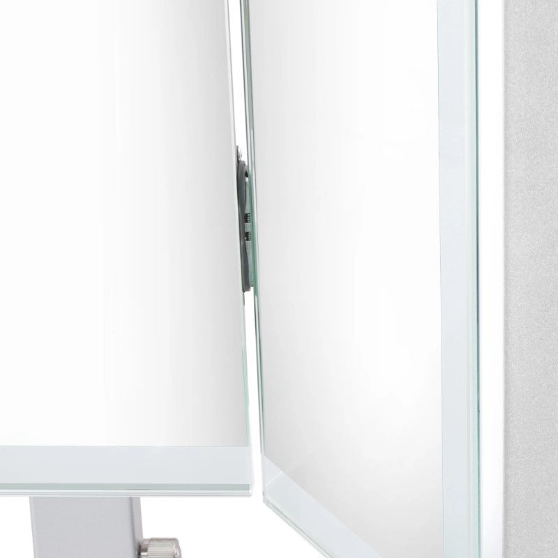 Trifecta Plus Vanity Mirror, Silver, Led Strip Light