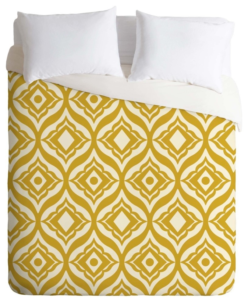 Deny Designs Heather Dutton Trevino Yellow Duvet Cover - Lightweight