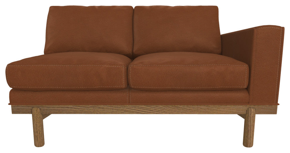 Cantor Right Arm Leather Sofa, Finish: Fawn, Leather: Amber