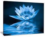 "Blue Water Lily" Floral Digital Art Canvas Print