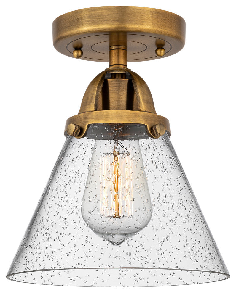 Large Cone Semi-Flush Mount, Brushed Brass, Seedy, Seedy