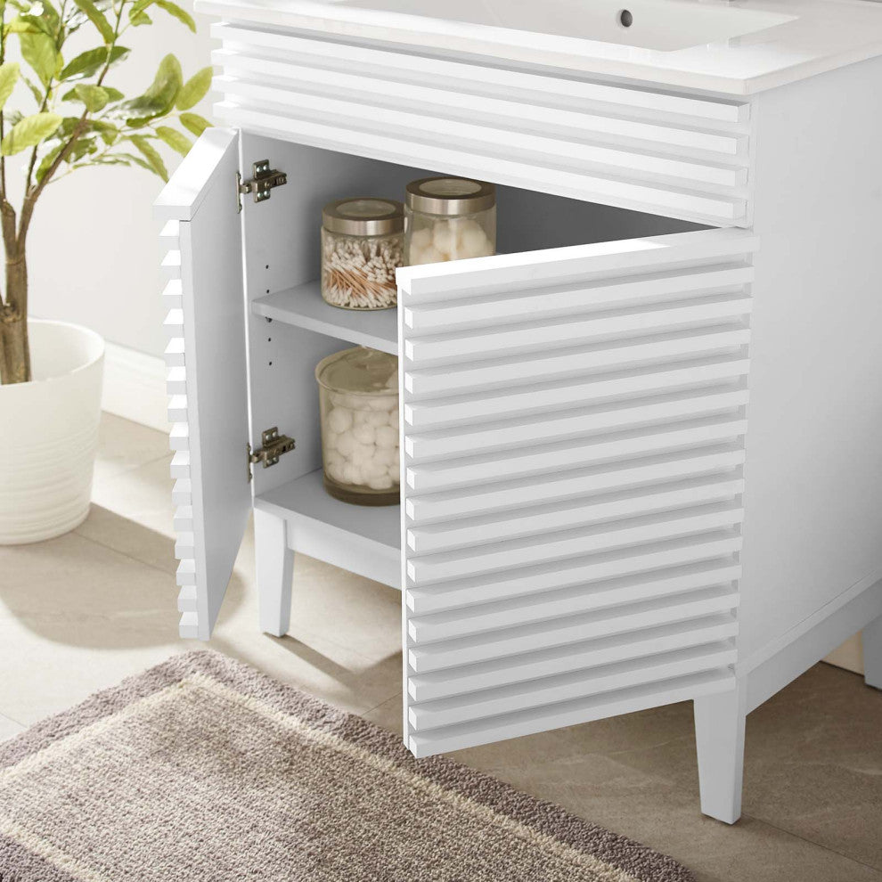 Render 30" Bathroom Vanity Cabinet, White