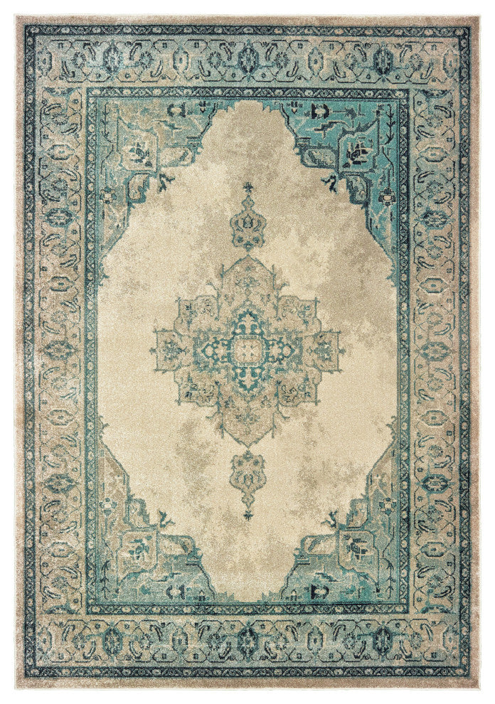 Oriental Weavers Raleigh Ivory/ Blue Oriental Indoor Area Rug 7'10"X10'10"