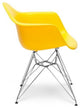 Set of 2, DAR Light Yellow Mid Century Modern Dining Armchair, Steel Eiffel Legs