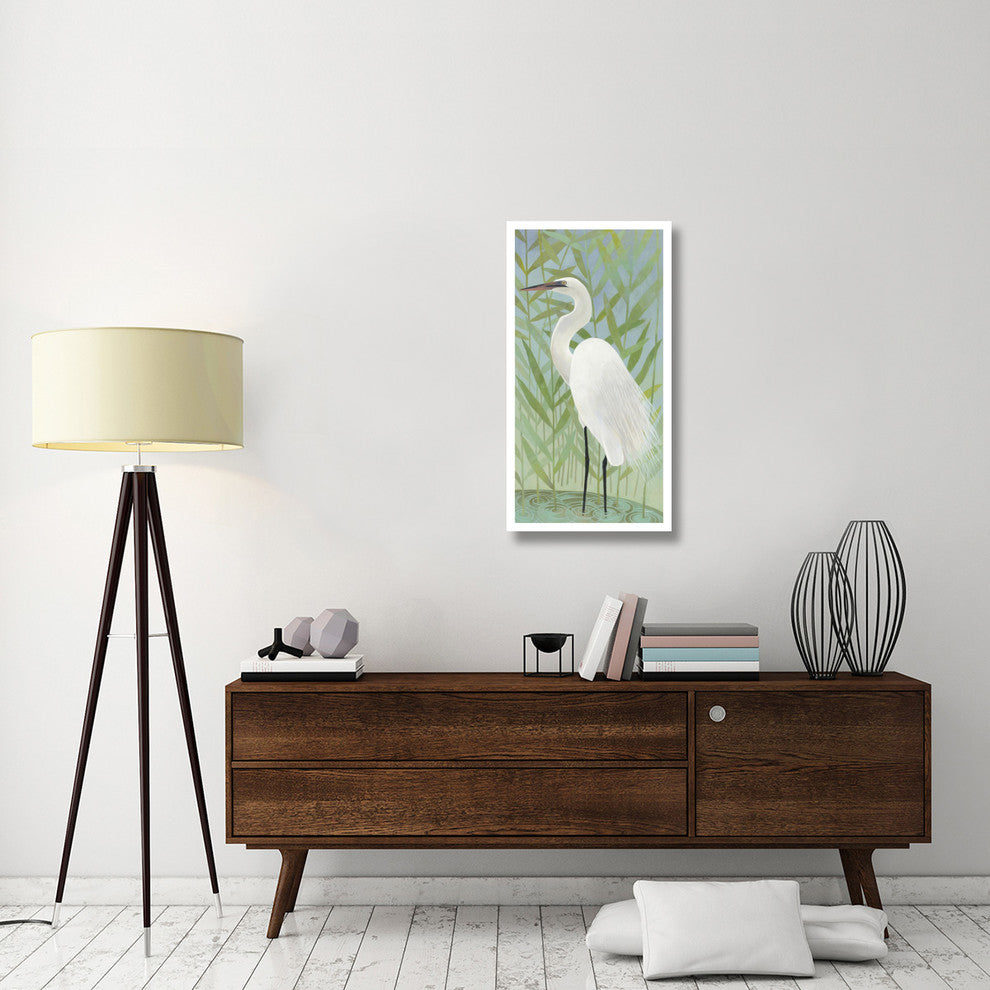 "Egret by the Shore II" Digital Paper Print by Kathrine Lovell, 20"x38"