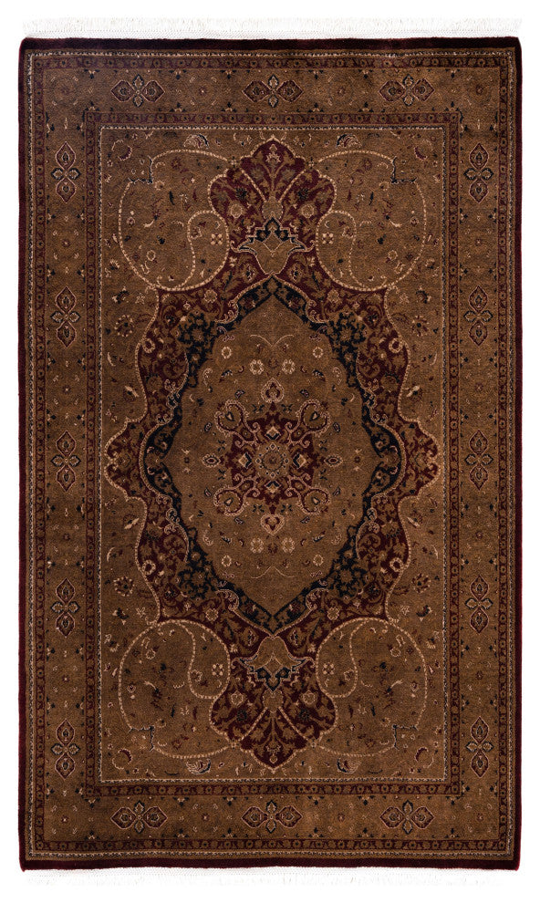 Overdyed One-of-a-Kind Hand-Knotted Area Rug Brown, 4' 5" x 7' 4"