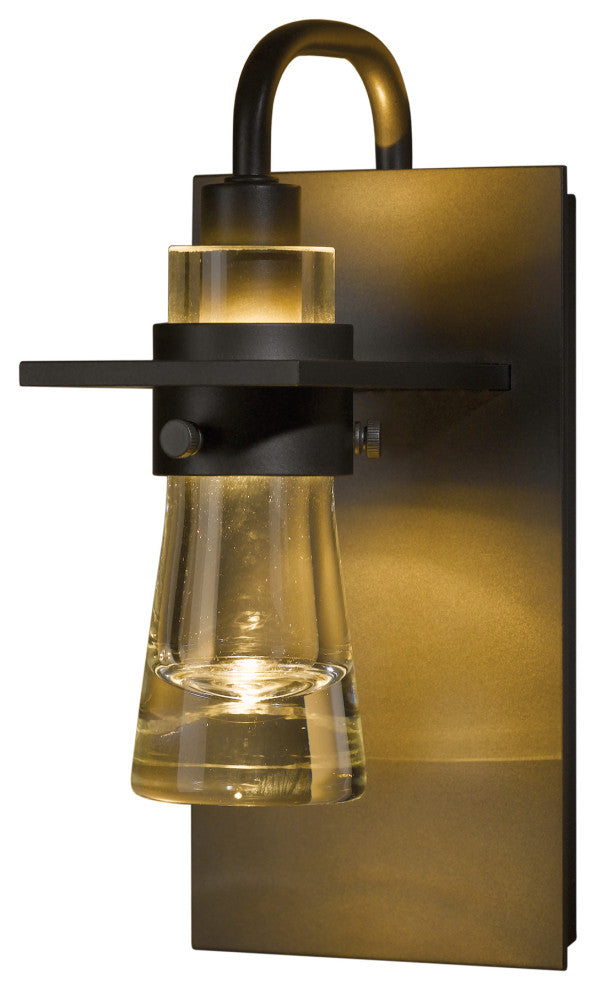 Erlenmeyer Sconce, Dark Smoke Finish, Clear Glass