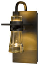 Erlenmeyer Sconce, Dark Smoke Finish, Clear Glass