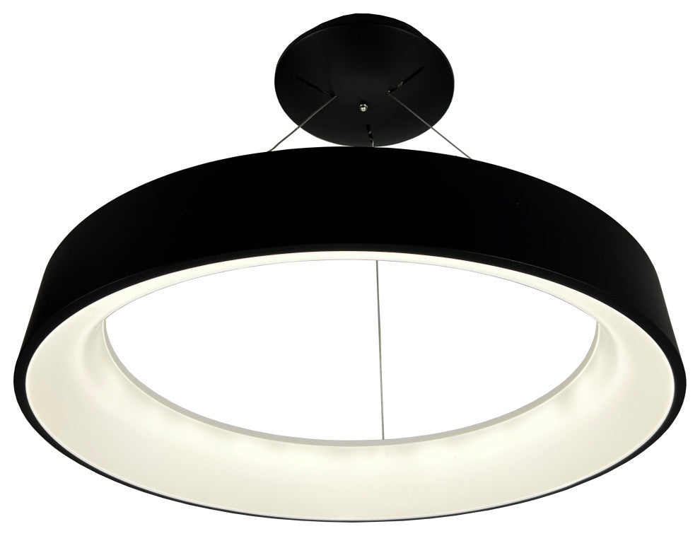 Alom 48-Watt Integrated LED Black 32" Circular Pendant