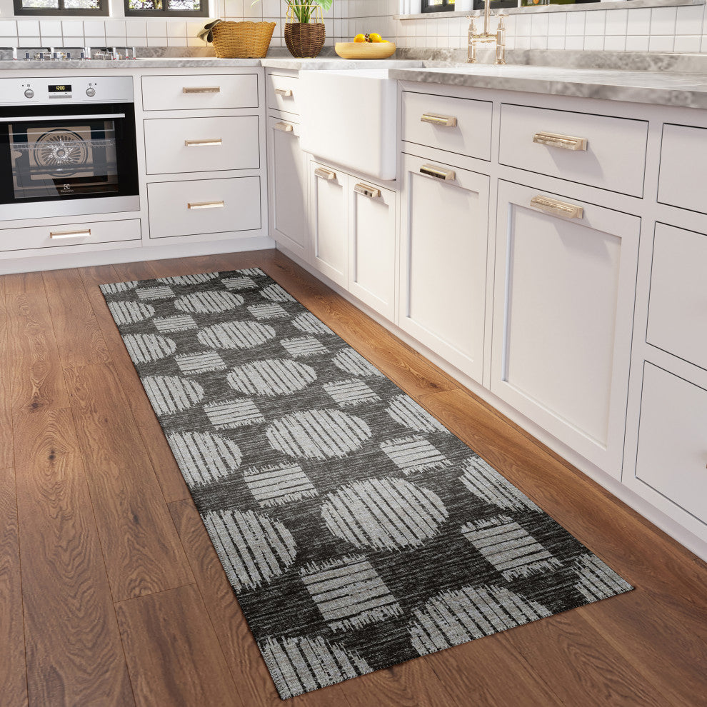Indoor/Outdoor Sedona SN13 Midnight Machine Washable 2'3" x 7'6" Runner Rug