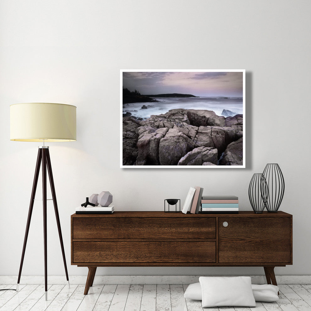 "Sunset, Atlantic Ocean, Thunder Hole, Acadia National Park" Paper Art, 50"x38"