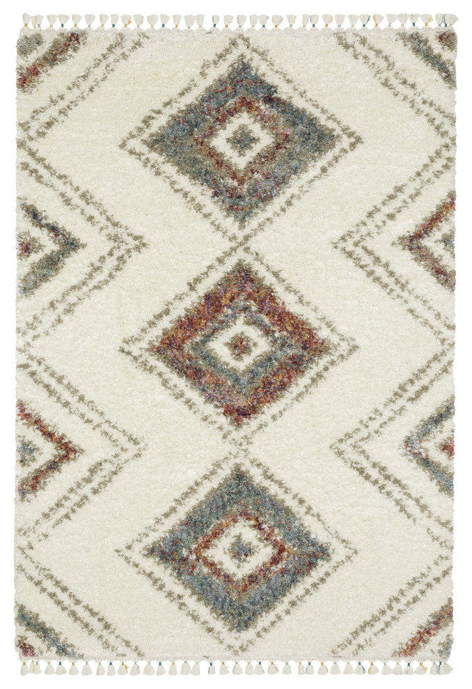 Aurora Southwest Ivory/Multi Indoor Area Rug, Ivory, 6'7" x 9'6"