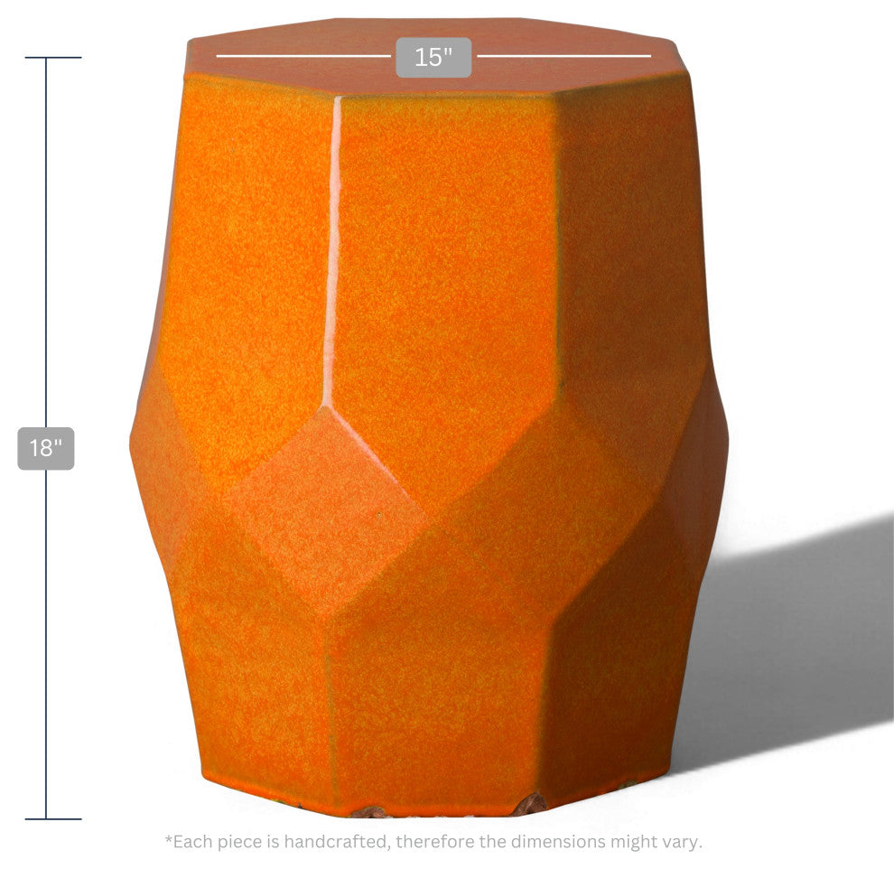 Oct Matrix Stool, Bright Orange 15x18