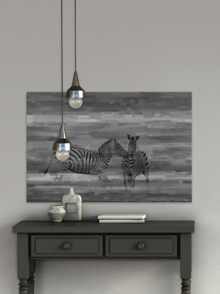 "Zebra Romp" Print on Canvas, 60"x40"