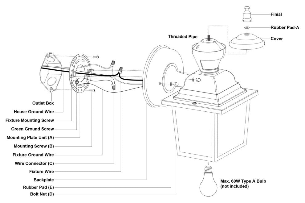 Vaxcel Lighting T0732 Bedford 10" Tall Outdoor Wall Sconce - Textured Black