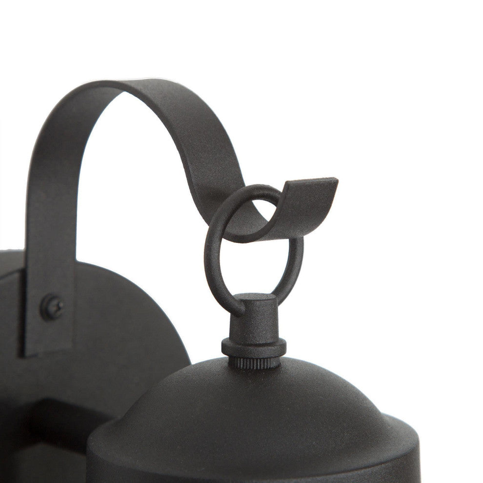 LNC 1-Light Seeded Glass Globe Outdoor Wall Lamp, 11", Black, 2-Pack