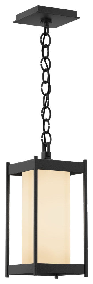 Cela Medium Outdoor Lantern Coastal Black Finish, Opal Glass
