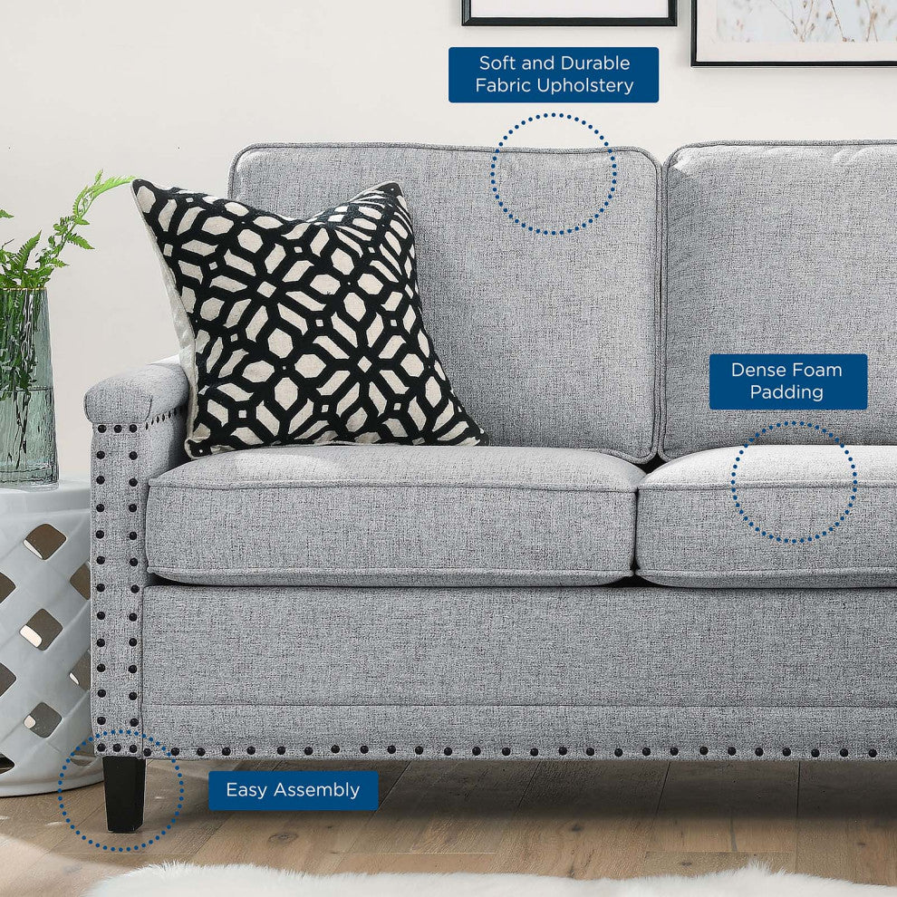 Sofa, Fabric, Gray, Modern, Living Lounge Room Hotel Lobby Hospitality