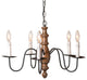 Irvins Country Tinware Country Inn Chandelier in Rustic Brown - 5 Light