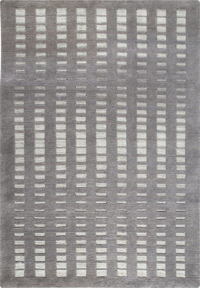Hand Knotted Grey New Zealand Wool Area Rug