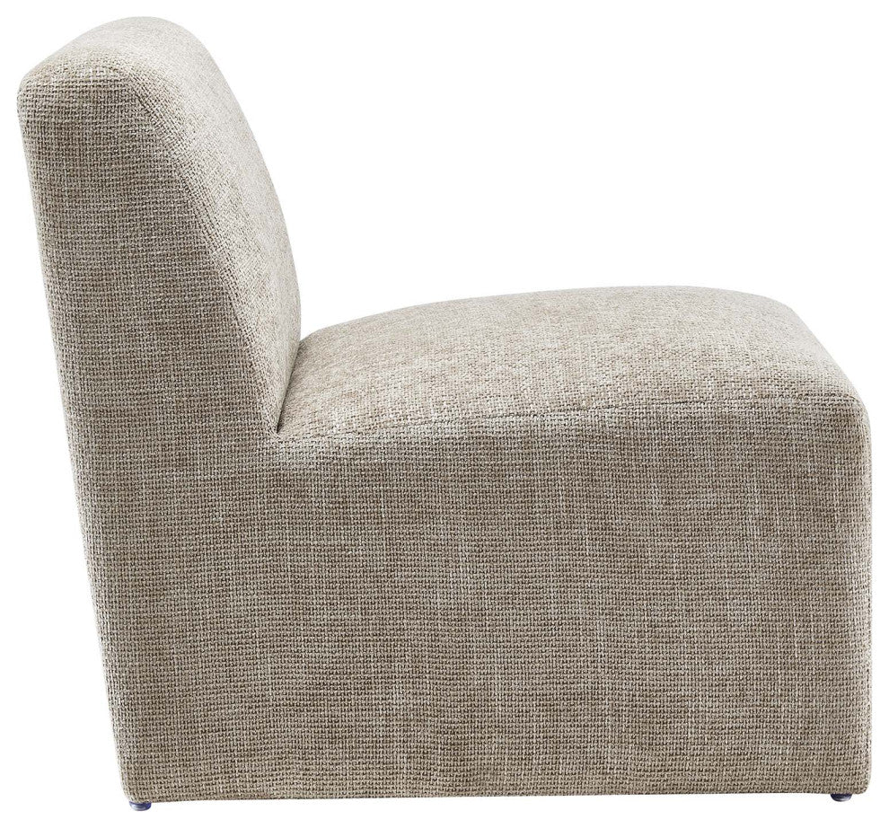 Amita Chenille Upholstered Accent Chair - Khaki