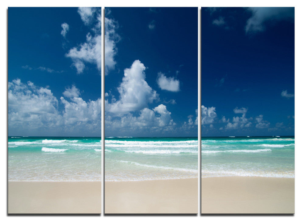 "Bright Blue Sky on Winter Day" Metal Wall Art, 3 Panels, 36"x28"