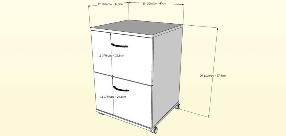Essentials 2-Drawer Mobile Filing Cabinet 8093 from Nexera, Cappuccino