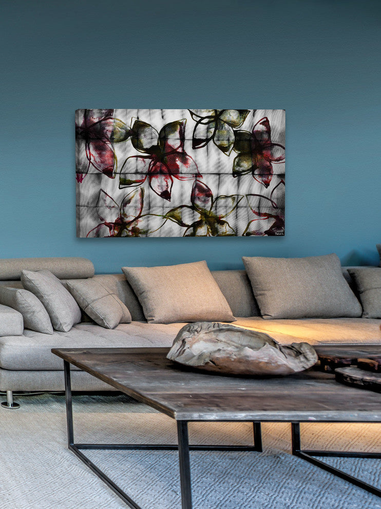 "Floral Outlines" Fine Art Canvas Print, 60"x40"
