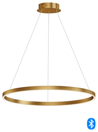 ET2 E22726 Groove 32"W LED Ring Chandelier - Black