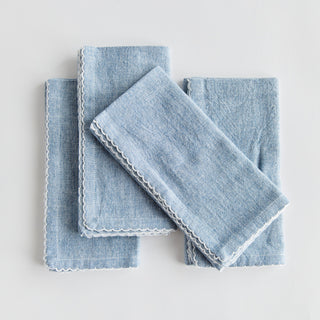 Blue Napkin Sets, Scalloped